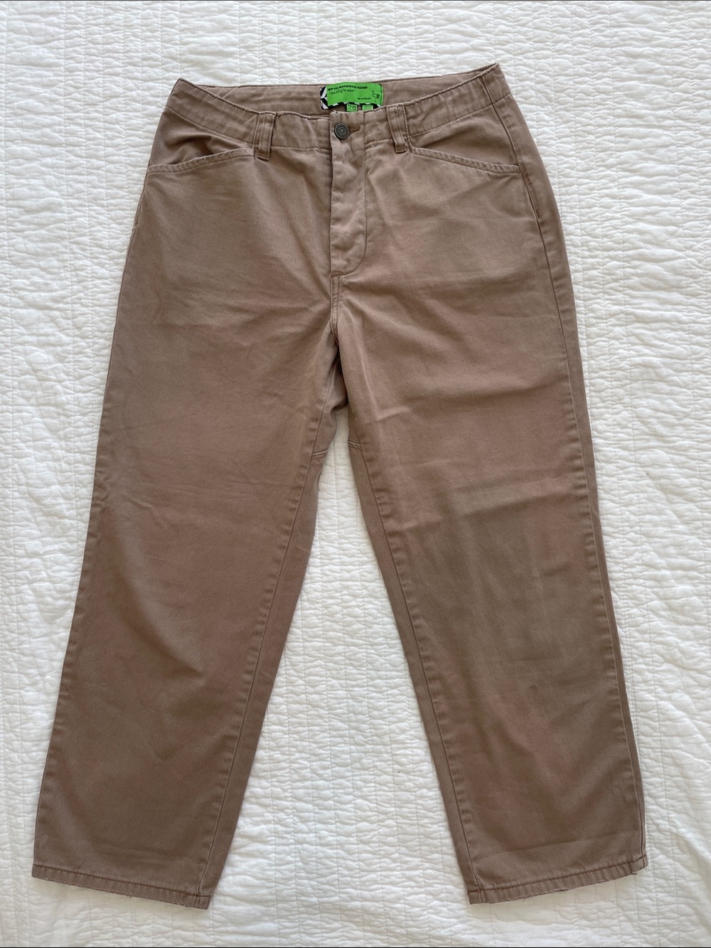 SR vs. Sandrine Rose Barrel Legs Pants khaki button fly MOVING SALE